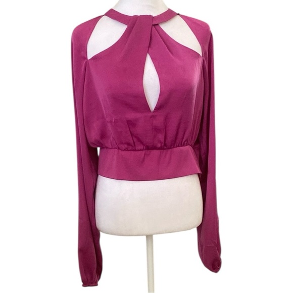 Venus Pink Elegant Magenta Women's Long Sleve Top Blouse size 10 - Picture 1 of 8